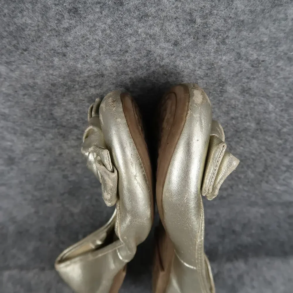 The Childrens Place Shoes Kids Girls 1 Ballet Flats Slip On Bow Knot Metallic
